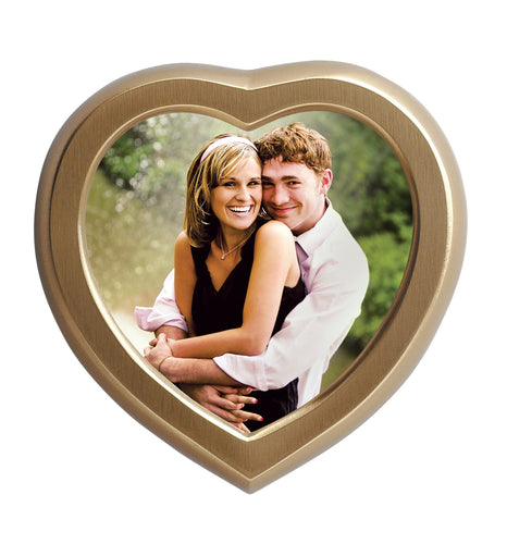 Heart Shaped Memorial Photo with Bronze Cover